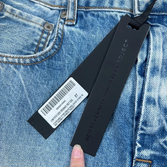 Ben Taverniti Unravel Project Deconstructed Denim Skirt Drawstring Red Layer New - Picture 6 of 9